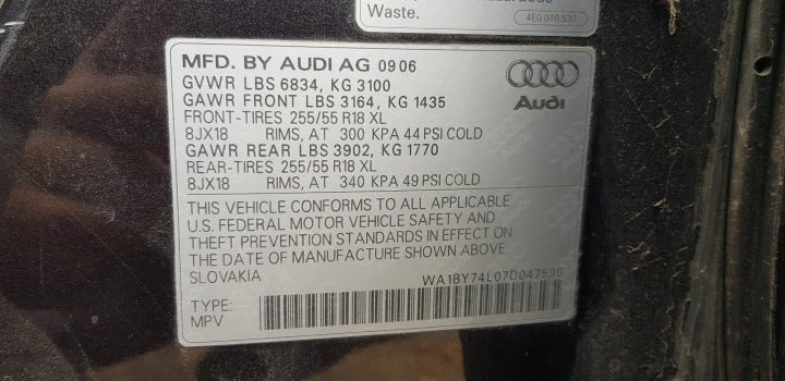 Motor Audi Q7 BHK 3.6 FSI 280PS 206kW 158TKm Benzin Engine Komplett MOT1947434854ry