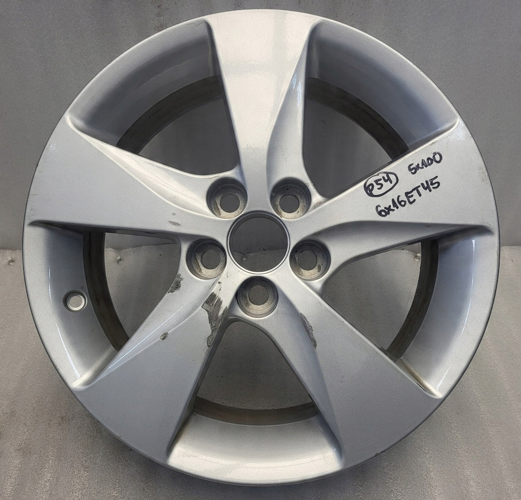 1x Alufelge 16 Zoll 6.0" 5x100 45ET Glanz Silber PW457-4700 Toyota Corolla