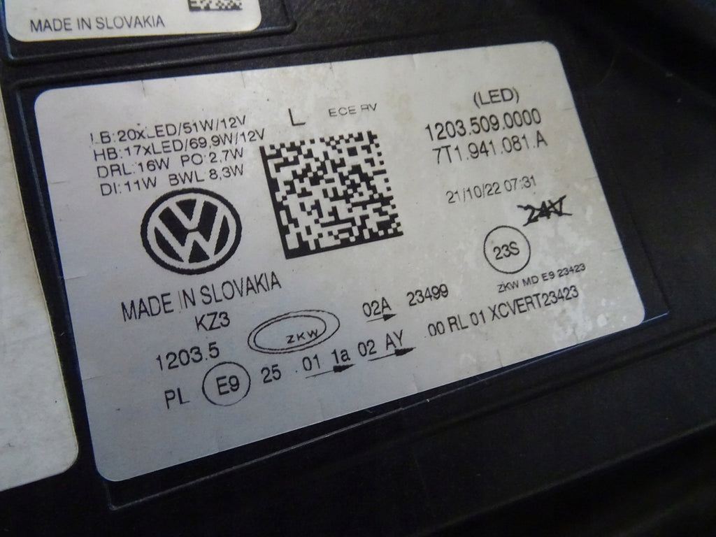 Frontscheinwerfer VW Multivan T7 7T1941081A Full LED Links Headlight SCH5215288660yy