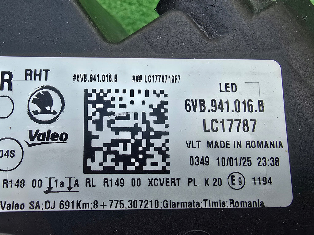 Frontscheinwerfer Skoda Fabia I 6VB941016B Full LED Rechts Headlight