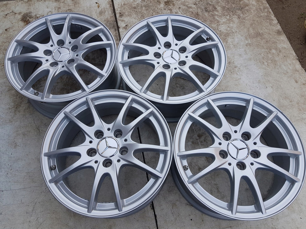 4x Alufelge 16 Zoll 6.5" 5x112 49ET Glanz Silber 4011302 Mercedes-Benz Cla