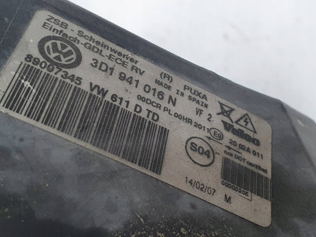 Frontscheinwerfer VW Phaeton 3D1941016N Xenon Rechts Scheinwerfer Headlight SCH5476212635nq