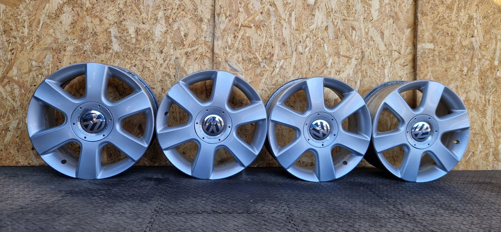 4x Alufelge 16 Zoll 6.5" 5x112 50ET Glanz Silber 1T0601025C VW I Rim Wheel FEL2909002518he