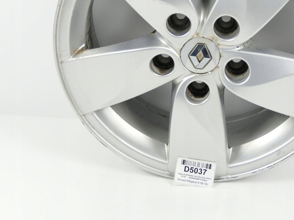 1x Alufelge 16 Zoll 6.5" 5x114.3 47ET 403000048R Renault Megane III 1 Scenic FEL5498605090th
