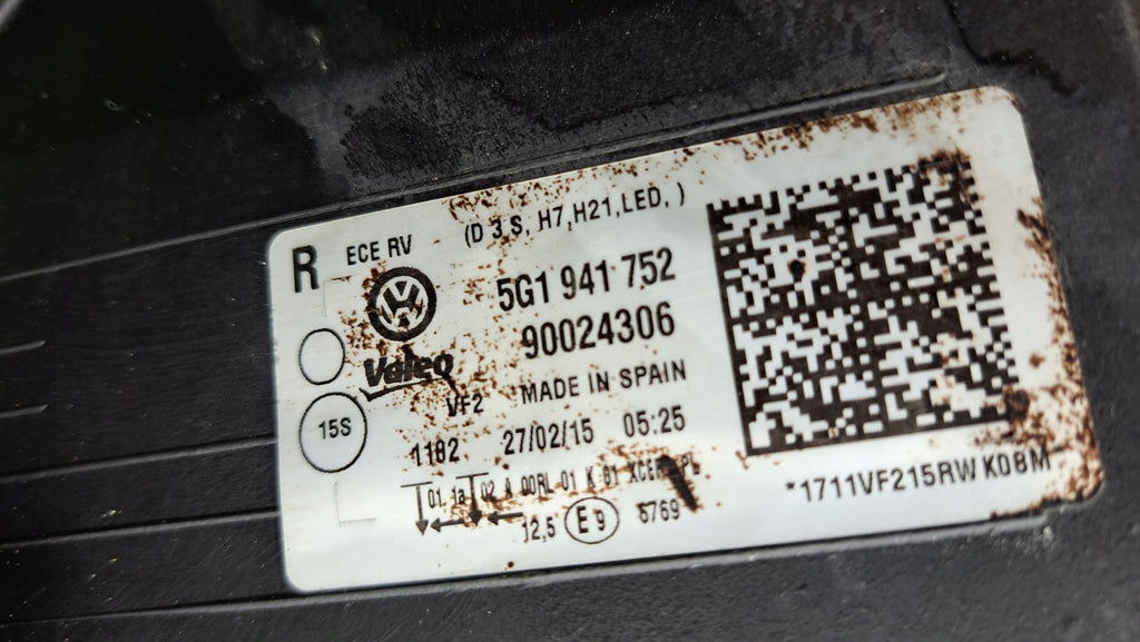 Frontscheinwerfer VW Golf VII 5g1 5G1941752 Xenon Rechts Scheinwerfer Headlight SCH4404856969gk