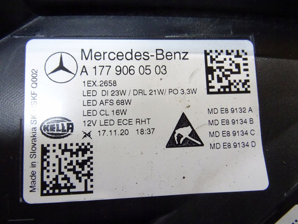 Frontscheinwerfer Mercedes-Benz W177 A1779060503 LED Links Headlight SCH6108206524ef