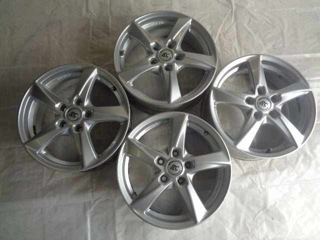 4x Alufelge 16 Zoll 6.0" 5x112 43ET Glanz Silber Rim Wheel FEL6036442867gz