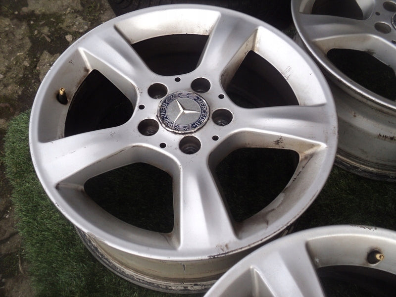 4x Alufelge 16 Zoll 7.0" 5x112 31ET Glanz Weiß Mercedes-Benz Rim Wheel FEL8704107803nh