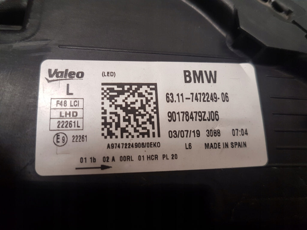 Frontscheinwerfer BMW X1 F48 7472249 Links Scheinwerfer Headlight SCH5303981849vw