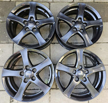 Load image into Gallery viewer, 4x Alufelge 16 Zoll 6.0" 5x112 48ET Glanz Schwarz Audi I Rim Wheel FEL2905303663cm