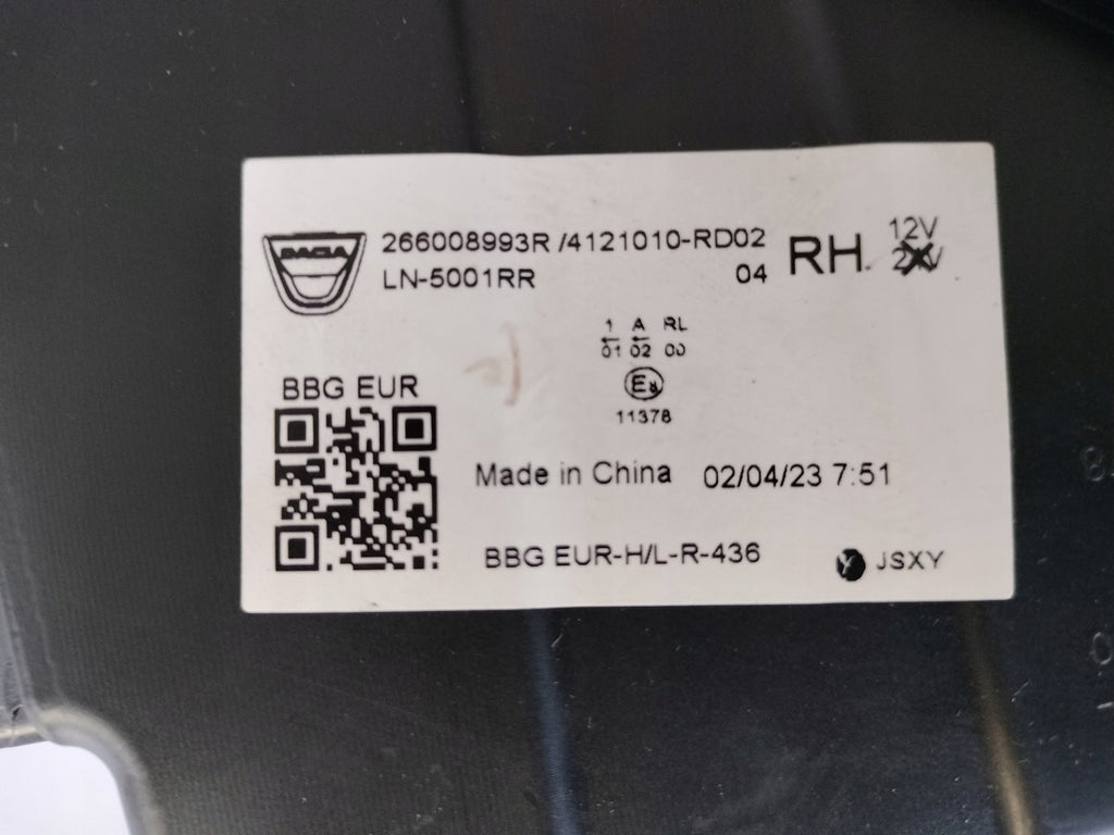 Frontscheinwerfer Dacia Spring 266008993R LED Rechts Scheinwerfer Headlight