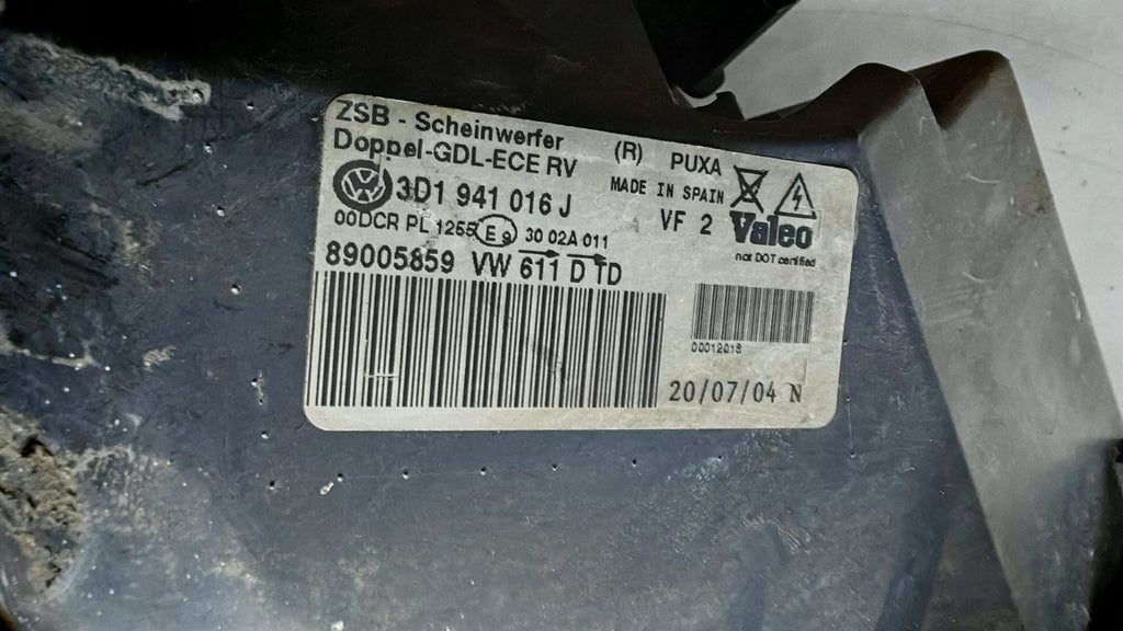 Frontscheinwerfer VW Phaeton 3D1941016J Rechts Scheinwerfer Headlight SCH5018963546zq