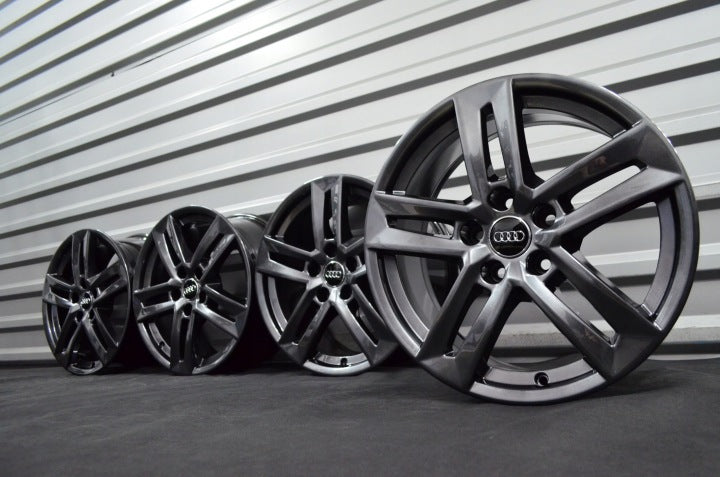4x Alufelge 17 Zoll 7.0" 5x112 42ET Schwarz Audi B6 B7 Rim Wheel FEL3161850127mx