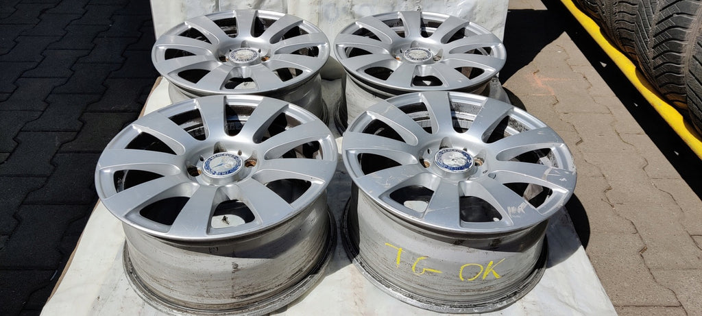 4x Alufelge 16 Zoll 7.5" 5x112 45,5ET Silber Mercedes-Benz Rim Wheel