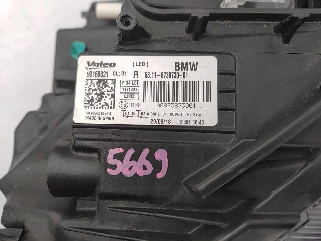 Frontscheinwerfer BMW 3 F34 8738730-01 LED Rechts Scheinwerfer Headlight SCH4160699193pk