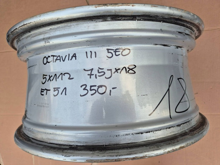 1x Alufelge 18 Zoll 7.5" 5x112 51ET 5E0601025Q- Skoda Octavia Iii Rim Wheel FEL3611767372na