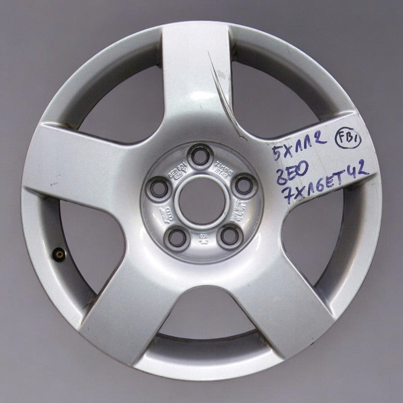 1x Alufelge 16 Zoll 7.0" 5x112 42ET Glanz Silber 8E0601025C Audi A4 B6 Rim Wheel