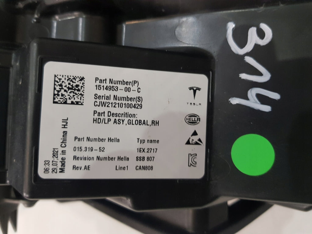 Frontscheinwerfer Tesla Model Y 151495300C Rechts Scheinwerfer Headlight