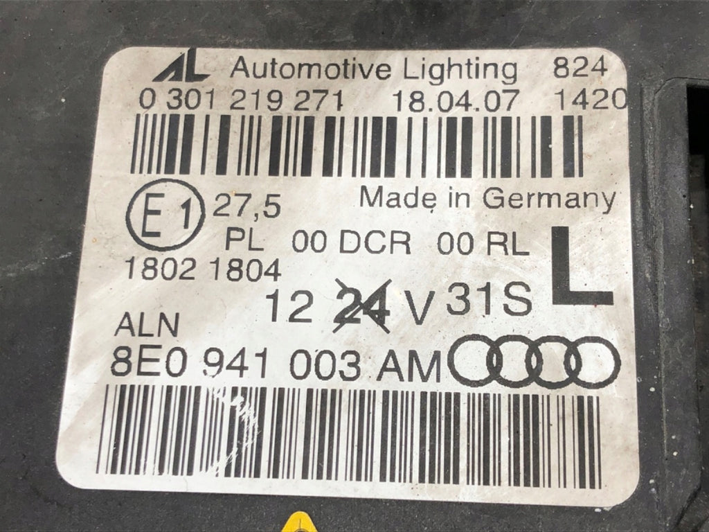 Frontscheinwerfer Audi A4 B7 8E0941003AM Links Scheinwerfer Headlight SCH5695145415qe