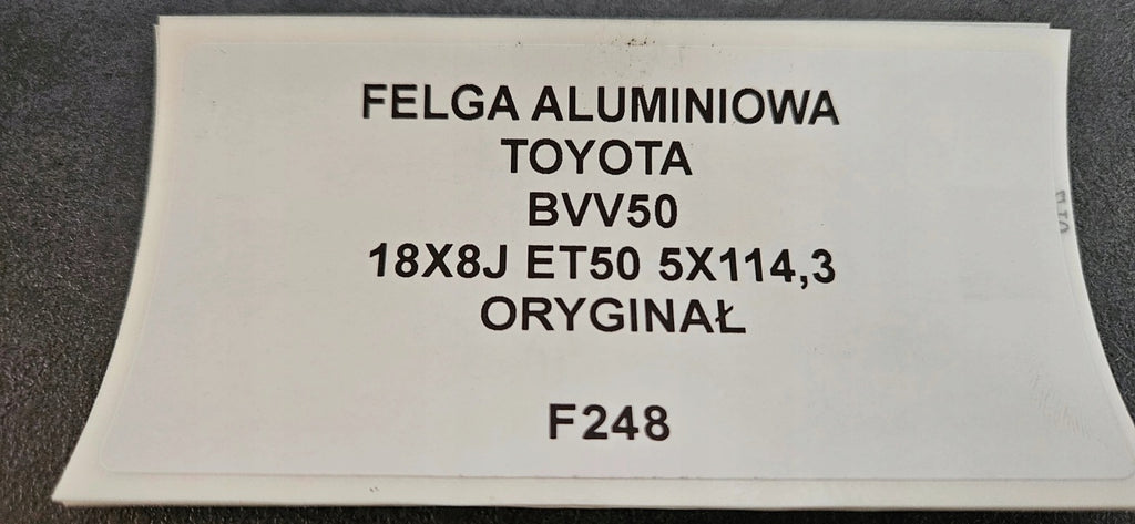 1x Alufelge 18 Zoll 7.0" 5x114.3 50ET Glanz Schwarz 7978419 Toyota C-Hr FEL2395667244aj
