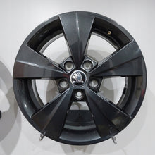 Laden Sie das Bild in den Galerie-Viewer, 1x Alufelge 16 Zoll 6.5" 5x112 46ET Glanz Schwarz 5E0601025BE Skoda Rim Wheel FEL8059137897iu