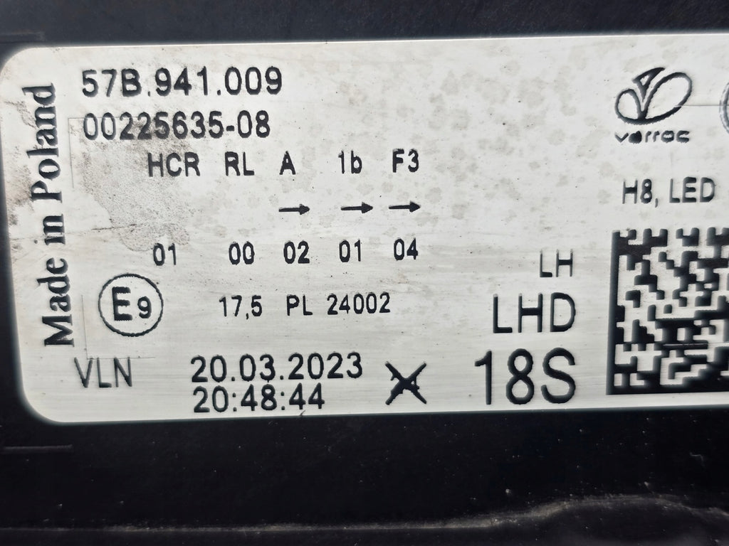 Frontscheinwerfer Skoda Karoq 57B941009 LED Links Scheinwerfer Headlight SCH6559711959ju