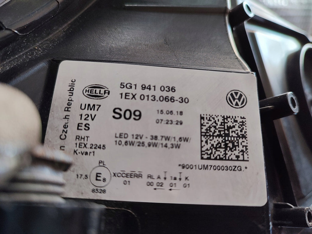 Frontscheinwerfer VW Golf VII 5g1 5G1941036 LED Rechts Scheinwerfer Headlight SCH8729550634he
