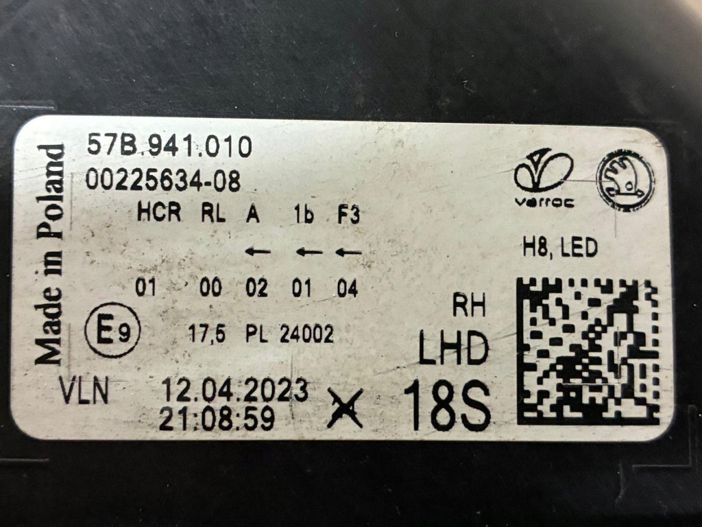 Frontscheinwerfer Skoda Karoq 57B941010 Full LED Rechts Scheinwerfer Headlight SCH3381431026il