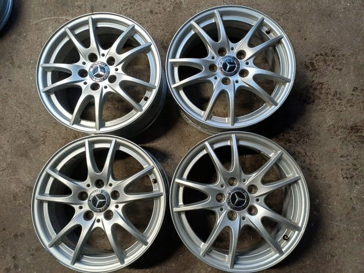 4x Alufelge 16 Zoll 6.5" 5x112 49ET Silber A2464011302 Mercedes-Benz Rim Wheel FEL7457676009sn