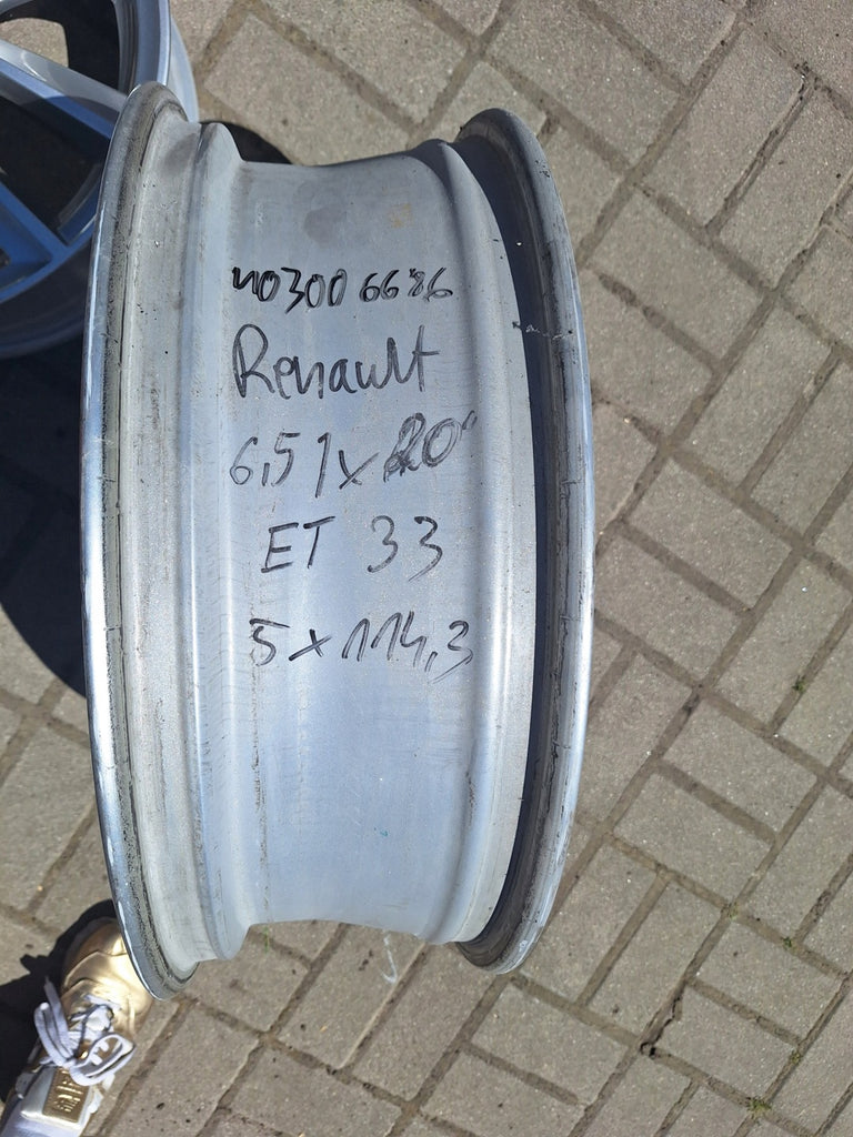 1x Alufelge 20 Zoll 6.5" 5x114.3 33ET Glanz Silber 403006686 Renault Scenic FEL2678946700le