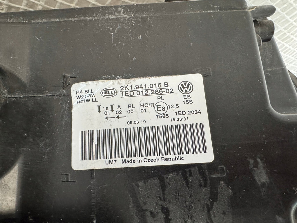 Frontscheinwerfer VW Caddy 2K1941016B Rechts Scheinwerfer Headlight SCH5383450078rz