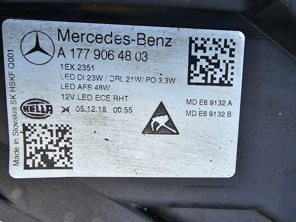 Frontscheinwerfer Mercedes-Benz W177 A1779064803 LED Rechts Headlight SCH1483190864hj