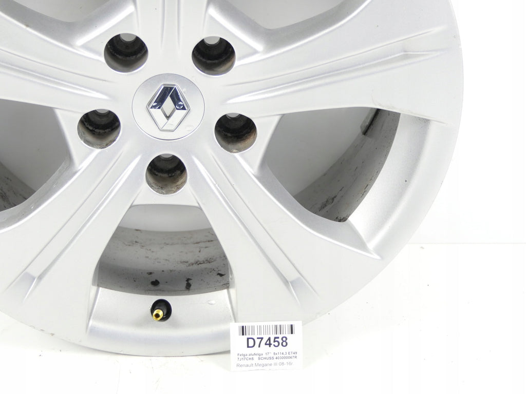 1x Alufelge 17 Zoll 7.0" 5x114.3 403000067R Renault Megane III 1 Rim Wheel FEL5647304211xw