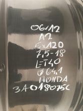 Load image into Gallery viewer, 1x Alufelge 18 Zoll 7.5" 5x120 40ET Glanz Schwarz 3A018075C Honda I Rim Wheel FEL8771883020ah