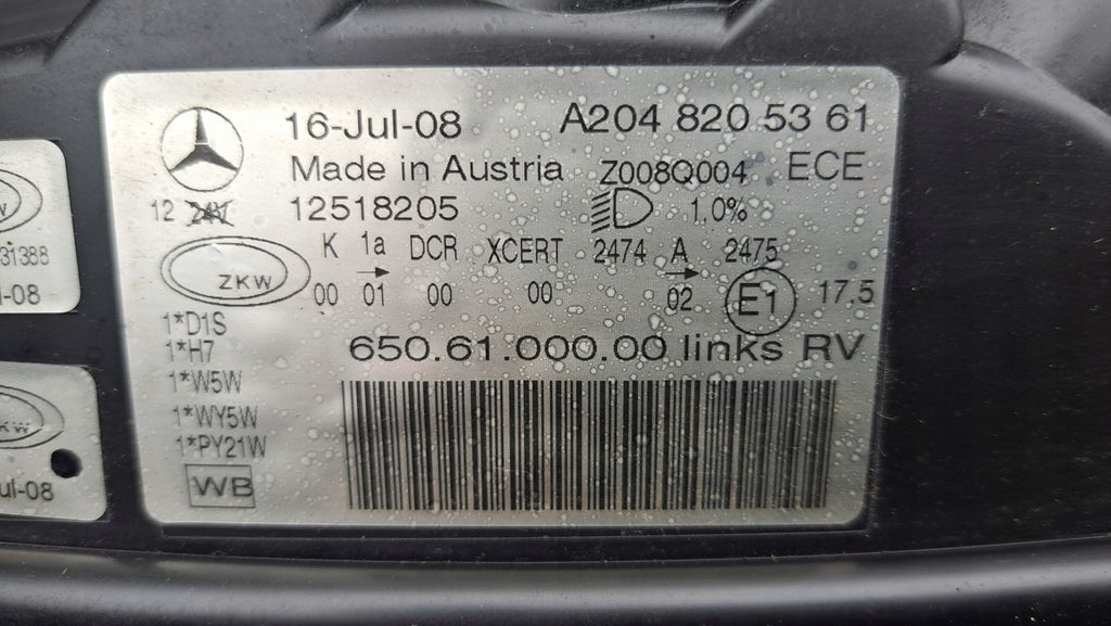 Frontscheinwerfer Mercedes-Benz W204 A2048205361 Bi-Xenon Links Headlight SCH4193757656vq