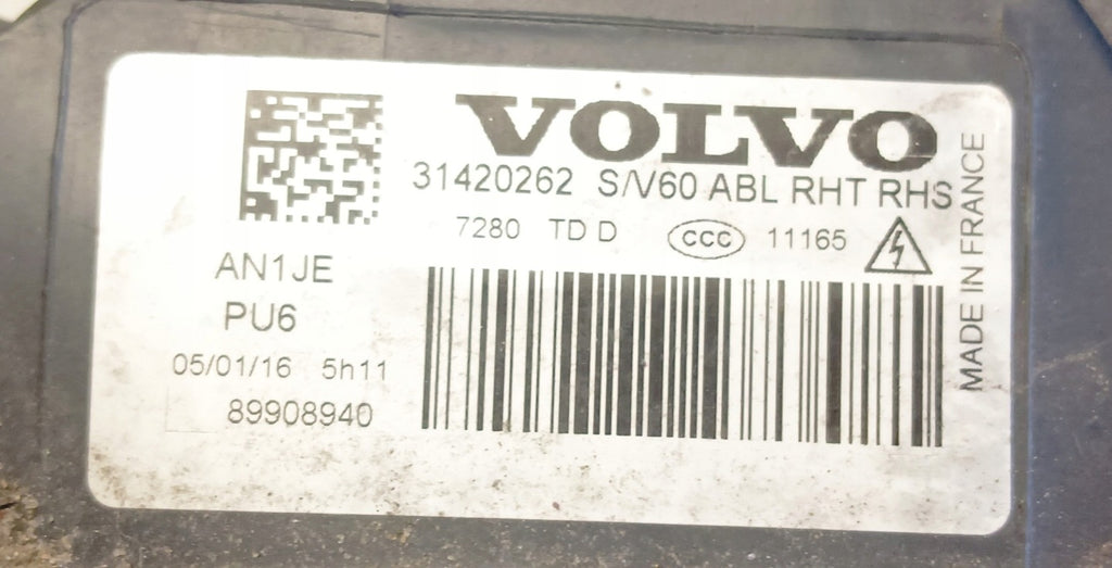 Frontscheinwerfer Opel V60 S60 31420262 Rechts Scheinwerfer Headlight SCH7284887780ck