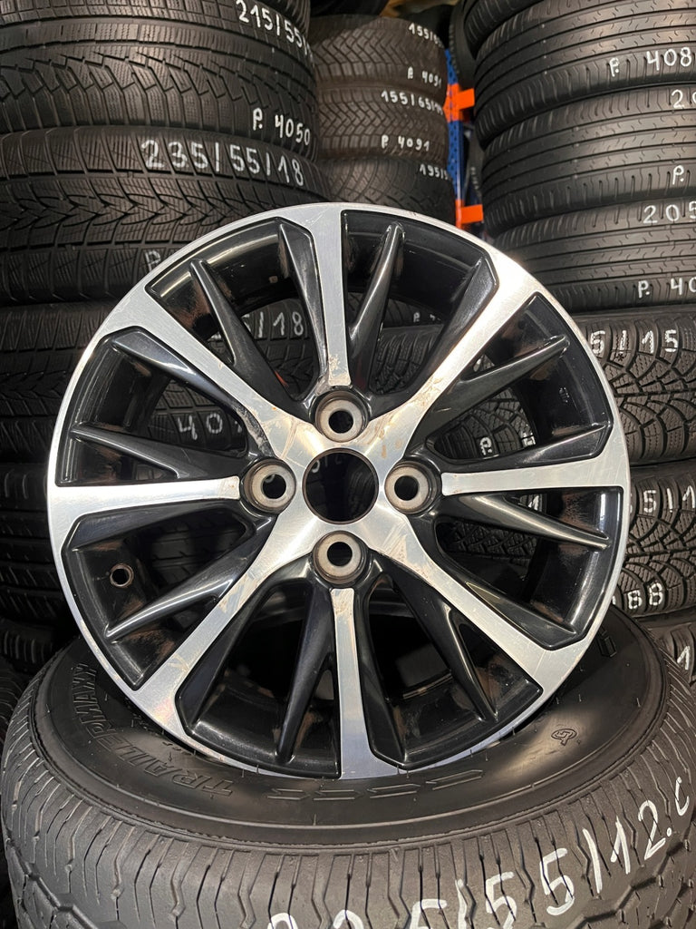 1x Alufelge 15 Zoll 5.0" 4x100 39ET Glanz Schwarz 426110DJ10 Toyota Aygo FEL5010872398wi