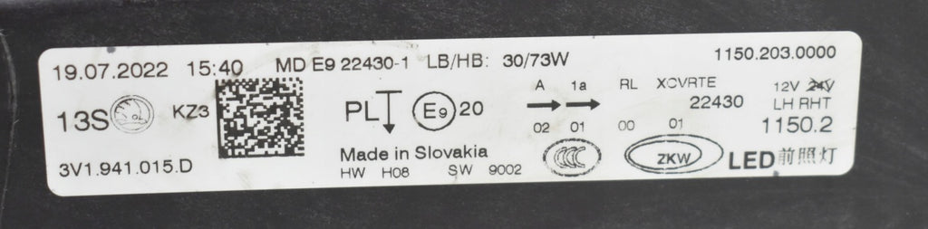 Frontscheinwerfer Skoda Superb III 3V1941015D LED Links Scheinwerfer Headlight SCH8913800609zv