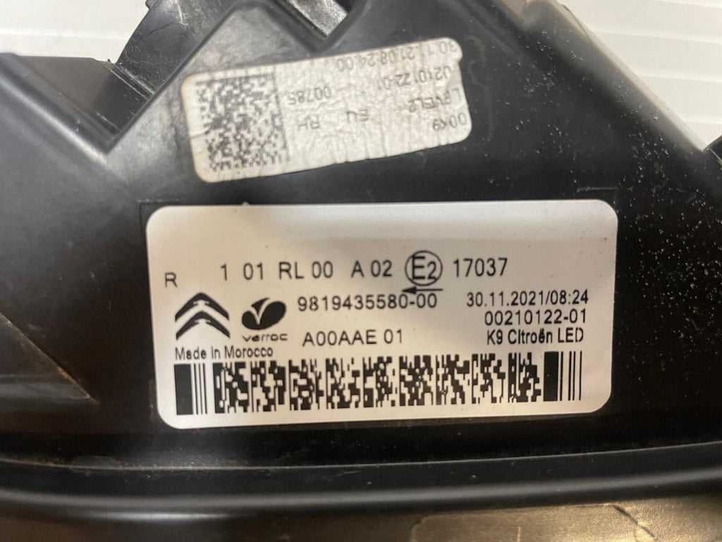 Frontscheinwerfer Citroën Berlingo 9819435580 LED Rechts Scheinwerfer Headlight