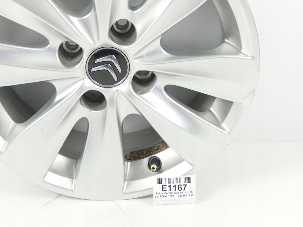 1x Alufelge 15 Zoll 6.0" 4x108 23ET Glanz 9685691980 Citroën C3 Ii Rim Wheel FEL4259533895ws