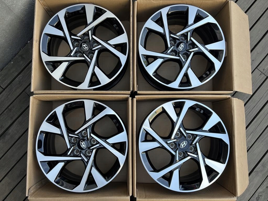 4x Alufelge 18 Zoll 7.5" 5x114.3 52ET Glanz Schwarz 52910-J9800 Hyundai Sonata FEL4470035211wp
