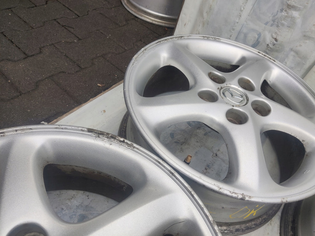 4x Alufelge 16 Zoll 6.0" 5x114.3 50ET Silber Mazda Rim Wheel