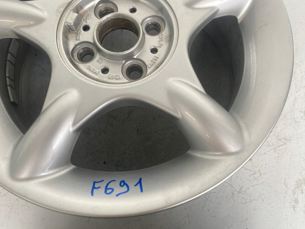 1x Alufelge 16 Zoll 6.5" 4x100 48ET Glanz Silber Mini R50 Rim Wheel FEL6147550084rn
