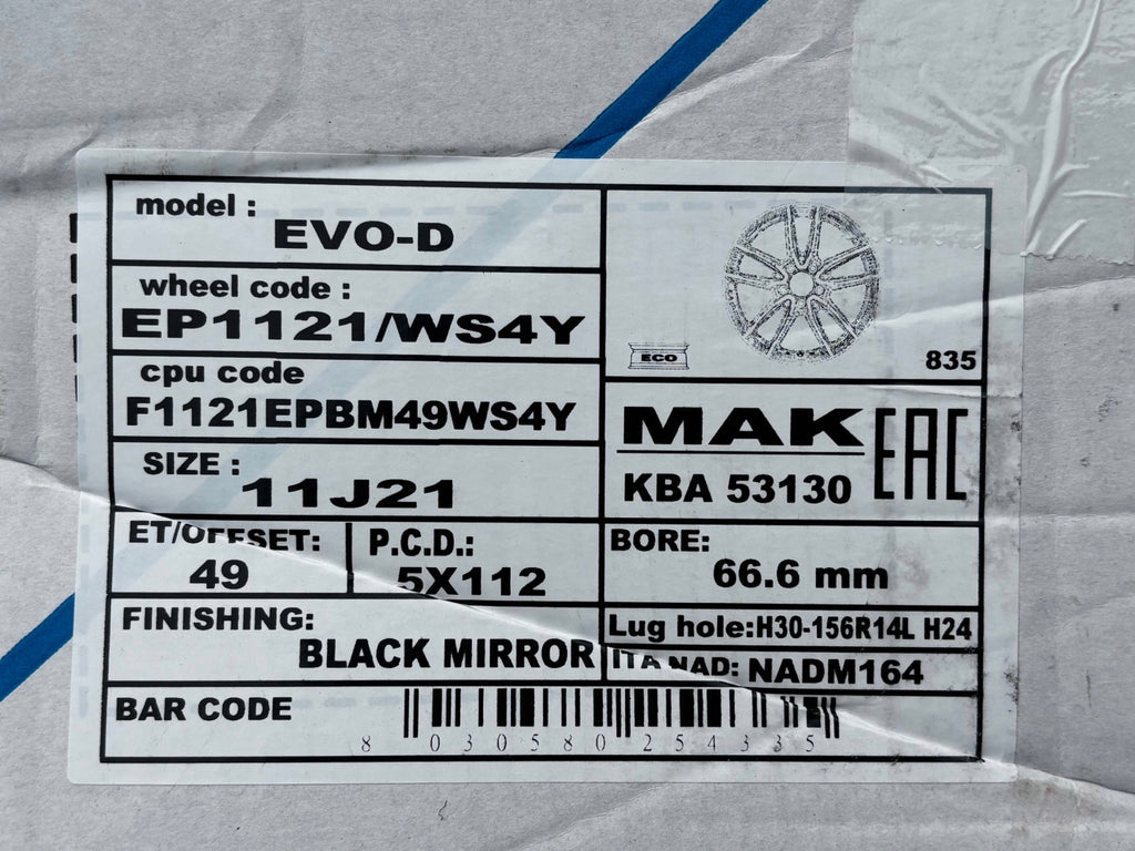 1x Alufelge 21 Zoll 11.0" 5x112 49ET F1121EPBM49WS4Y Mercedes-Benz Gle Gls FEL2272964691re