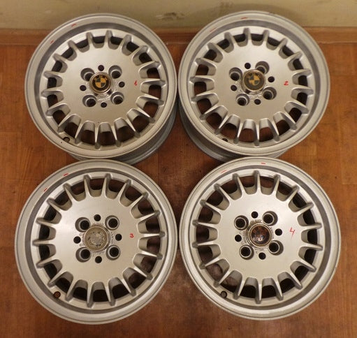4x Alufelge 14 Zoll 6.0" 4x100 35ET Glanz Silber 1125688 BMW 3 E30 Rim Wheel FEL7630021747mf