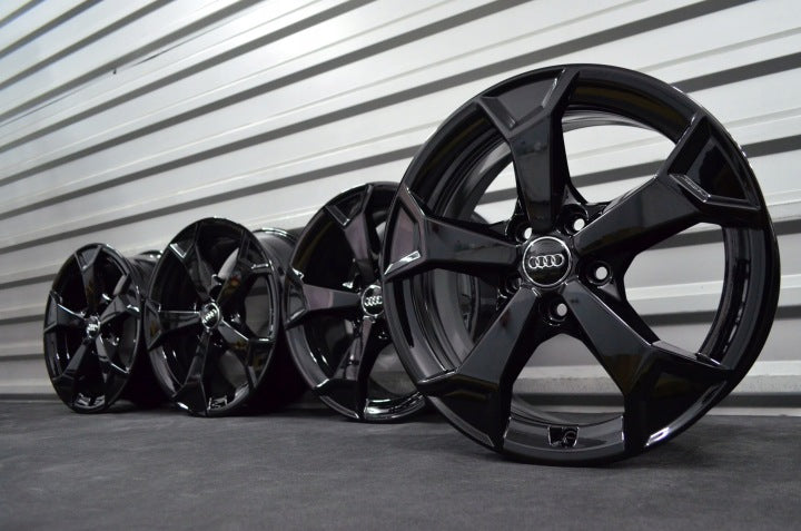4x Alufelge 17 Zoll 6.5" 5x112 38ET Schwarz Audi C6 B6 B7 Rim Wheel FEL4465634455kk
