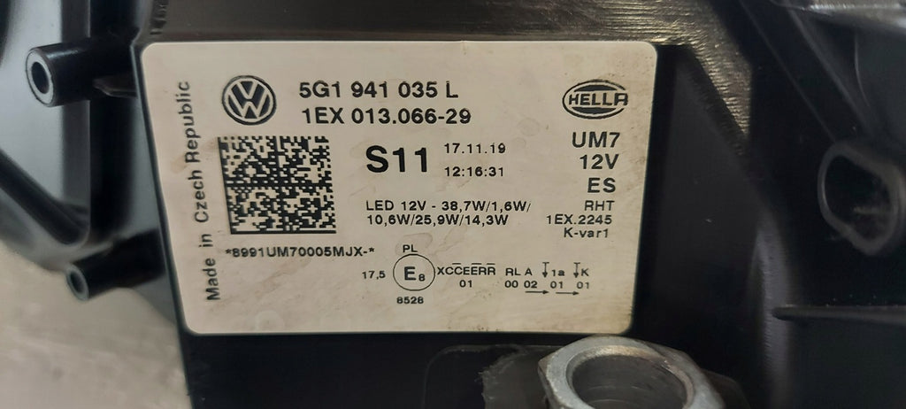 Frontscheinwerfer VW Golf VII 5g1 5G1941035L Full LED Links Headlight SCH1071986391wy
