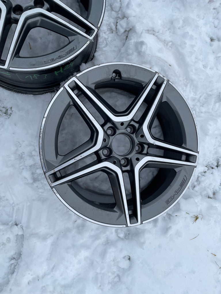 2x Alufelge 18 Zoll 7.5" 5x112 49ET Glanz A1774011500 Mercedes-Benz Rim Wheel FEL7580097289vu