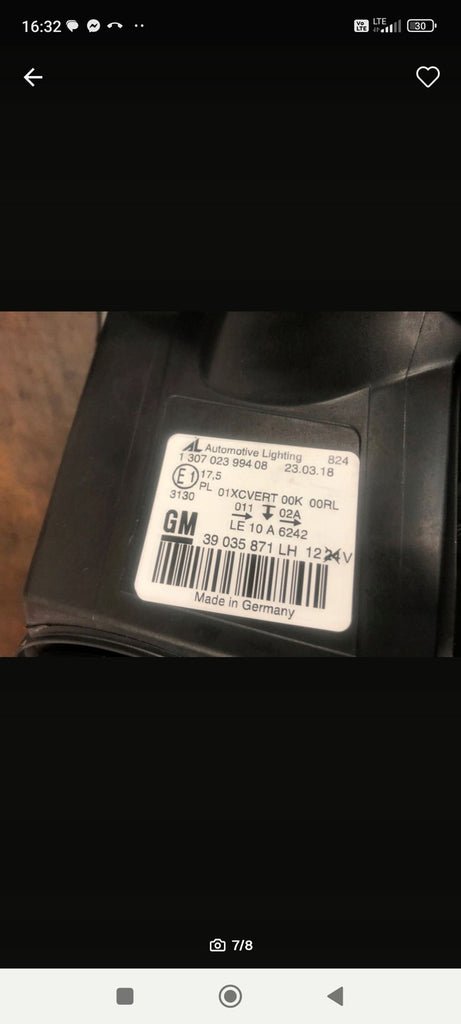 Frontscheinwerfer Opel Astra Gtc Cascada 39035871LH LED Rechts oder Links SCH9759623410jo