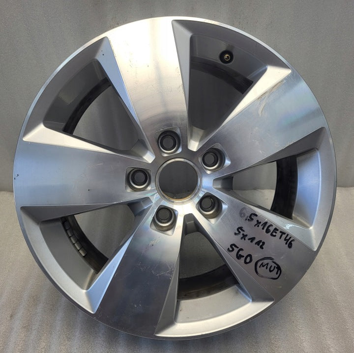1x Alufelge 16 Zoll 6.5" 5x112 46ET 5G0601025J VW Golf VII Touran Jetta FEL3568282873hh